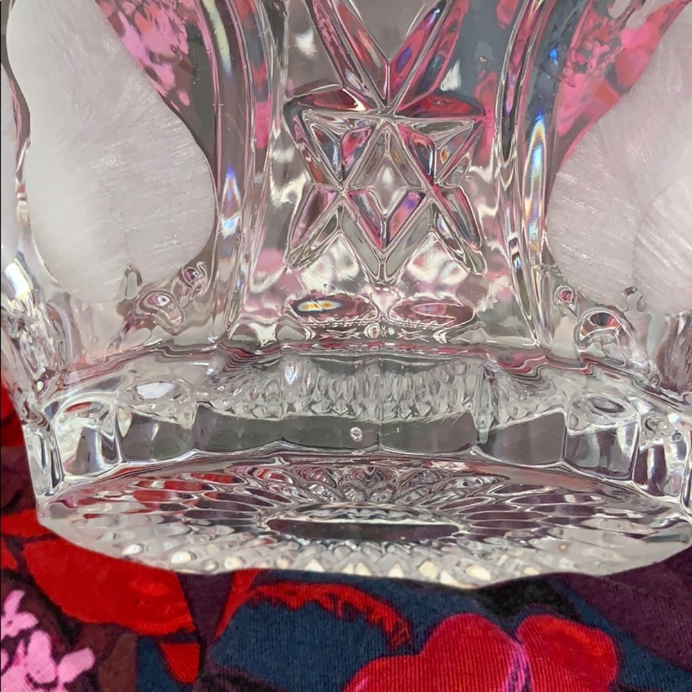 Lead Crystal Etched Cut Glass Basket - Picture 5 of 12
